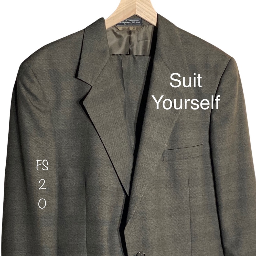 JM Bradbury Dark Greys Poly/Wool Blend Suit 46L